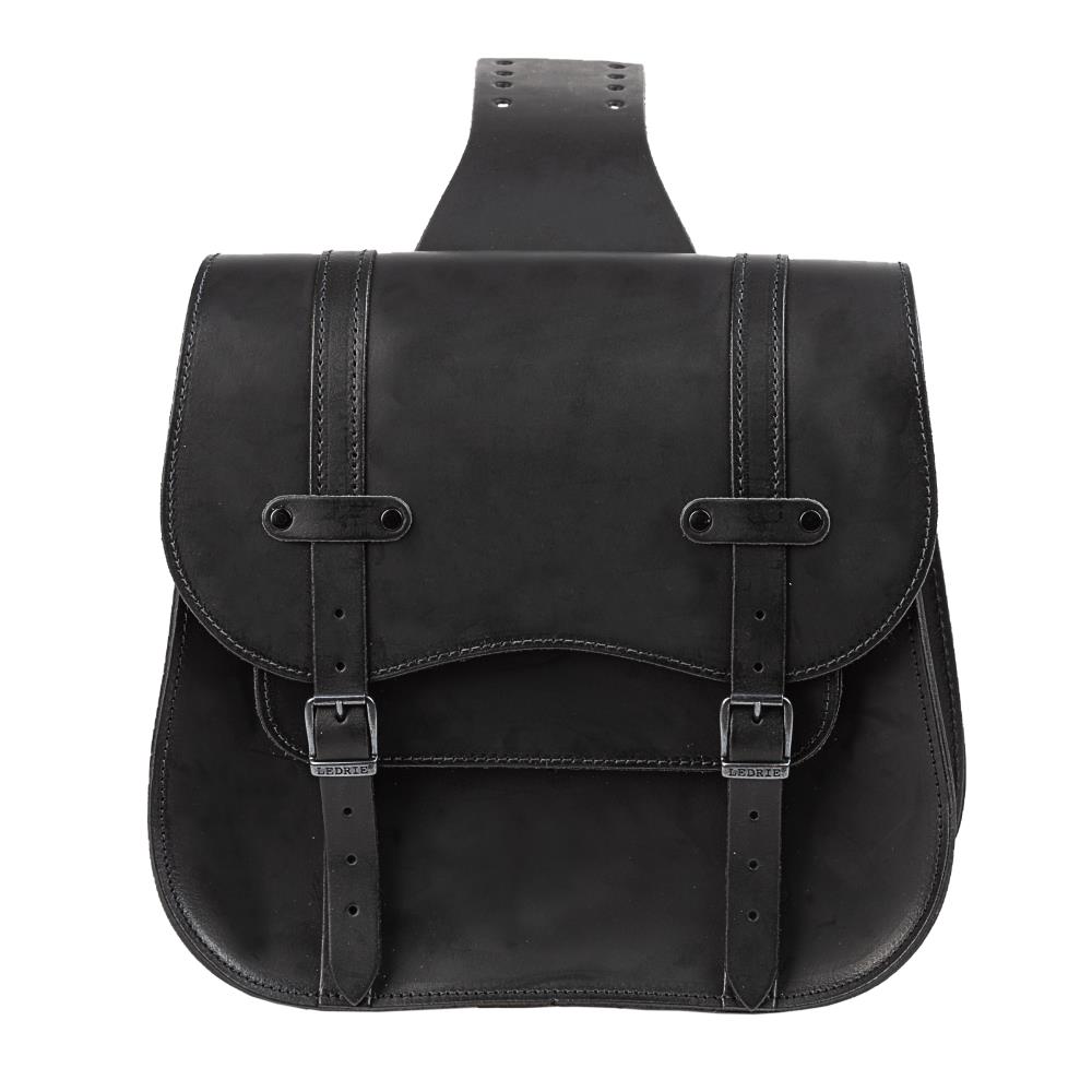 Ledrie saddle bag "Postman Throw over" leather black with buckles W = 38cm D= 13,5cm H= 36cm 30 liters (1 set)
