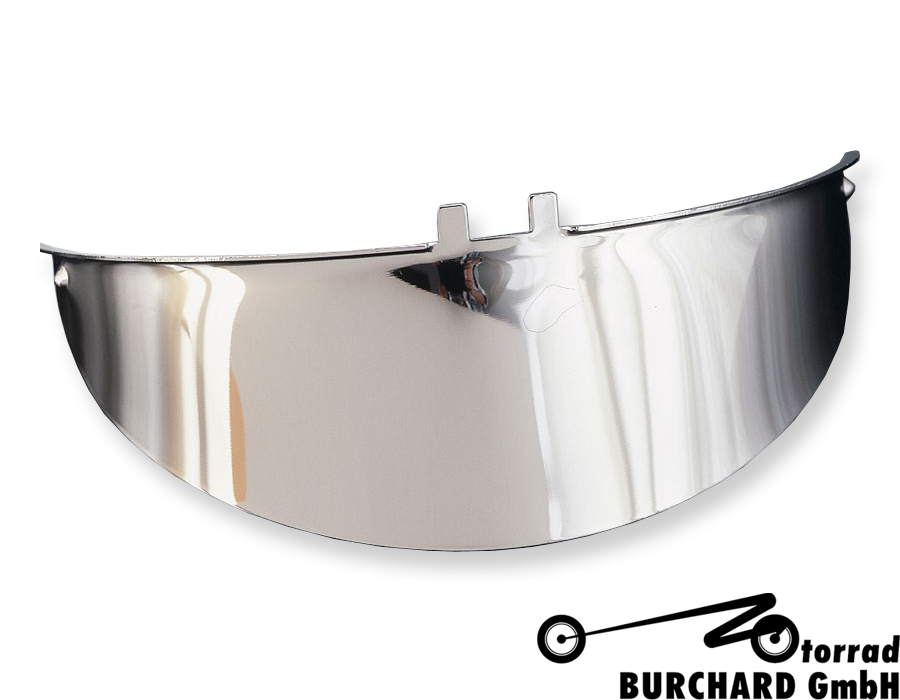 Highway Hawk Headlight Visor "Plain" in chrome for Headlights with 180mm (7") diameter - 1 piece