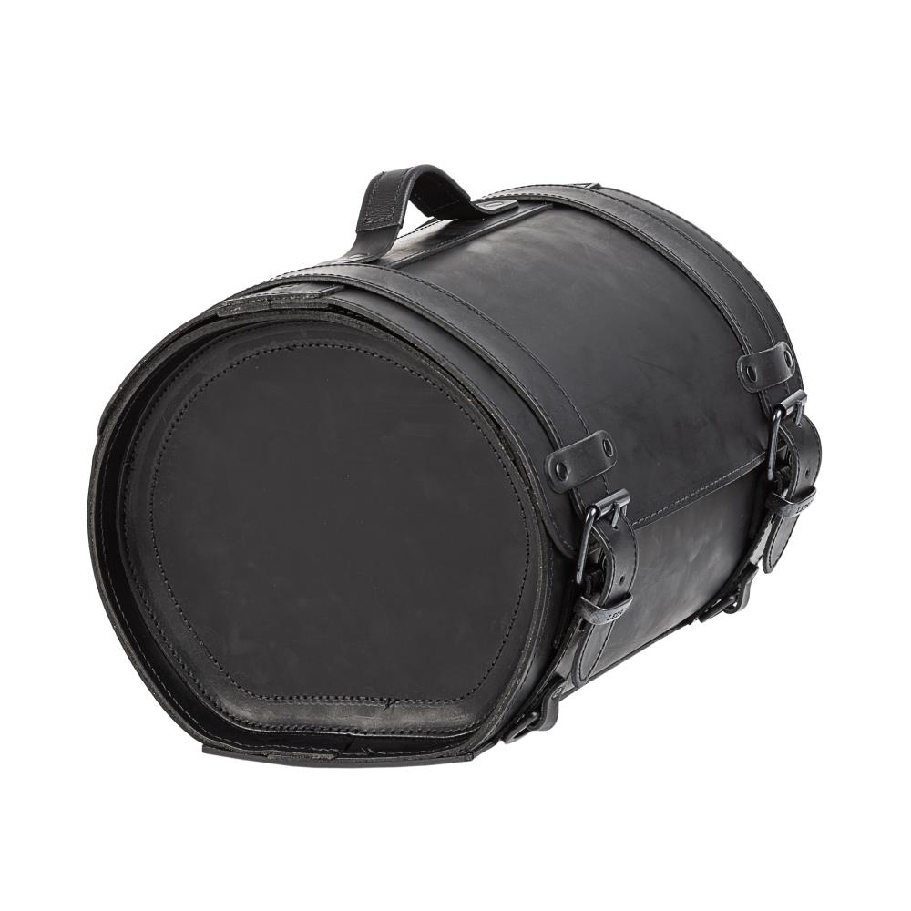 Ledrie valise moto "petite" en cuir noir avec boucles L = 36cm P= 29cm H= 26cm 26 litres (1 pièce)