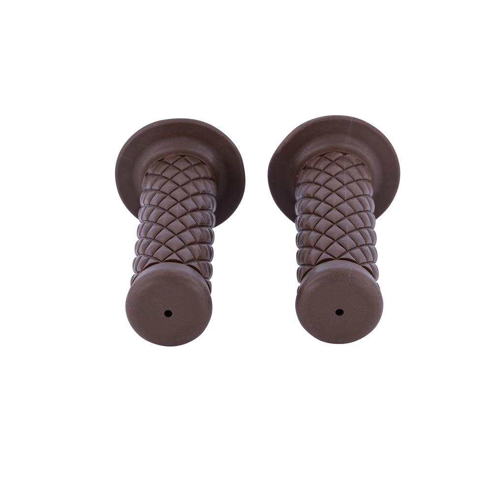 Highway Hawk Handgrips "Cafe Style Brown" for 1" (25,40 mm) handlebars without throttle assembly - without removable end-caps