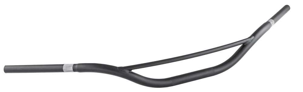 Highway Hawk Handlebar "Venice Beachbar" 940 mm wide 80 mm high for "1" (25,4 mm) clamping  with tapering to "7/8" "(22 mm) in the grip area dull black TÜV