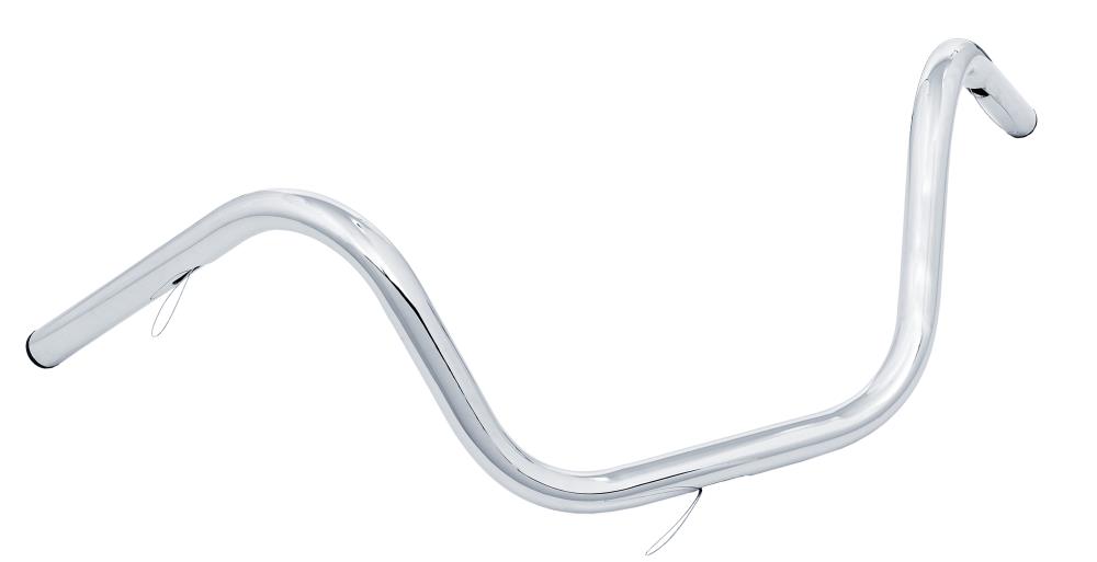 Highway Hawk Handlebar "FXWG-Style" 700 mm wide 220 mm high for "1" (25,4 mm) clamping with 3 holes chrome TÜV