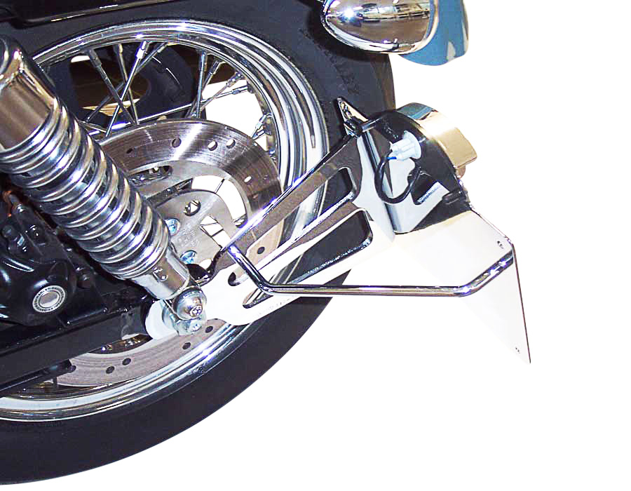 Side mount license plate holder for Harley Davidson Sportster with 1" axle TÜV