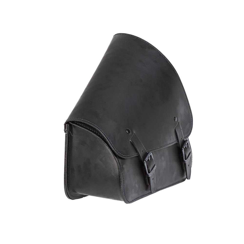 Bolsa para cuadro Ledrie con portabotellas de cuero negro An=36x P=13x Al=32/18 cm 11 litros para Harley Davidson Sportster (1 pieza)