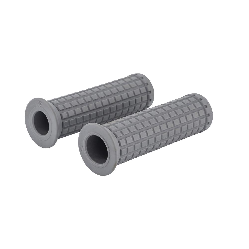 Highway Hawk Handgrips "Tuck N Roll Grey" for 7/8" (22 mm) handlebars without throttle assembly - without removable end-caps