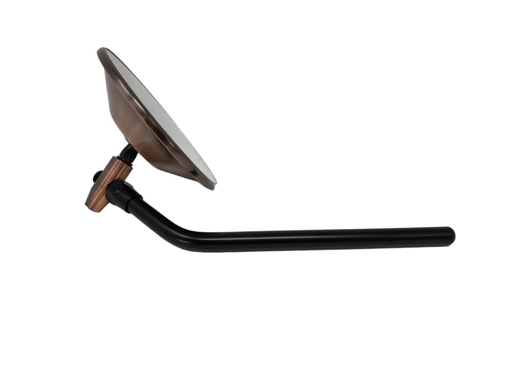 Specchio moto Highway Hawk "Retro Copper con braccio specchio nero" M10x1,25, senza adattatore Yamaha omologato E-(1 pezzo)