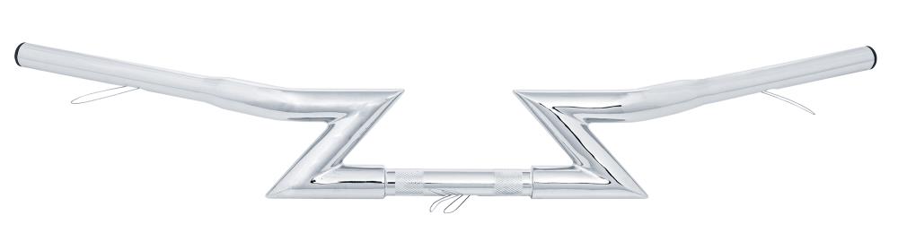Highway Hawk Handlebar "Z-Bar Fat" 870 mm wide 90 mm high for "1" (25,4 mm) clamping with 3 holes chrome TÜV