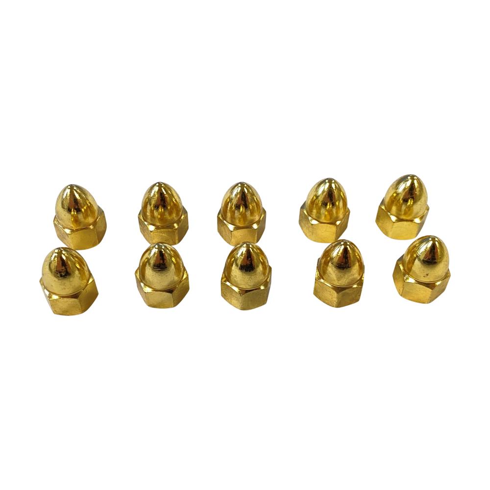 Highway Hawk Nut "Acorn" M6 - 10 pieces in gold