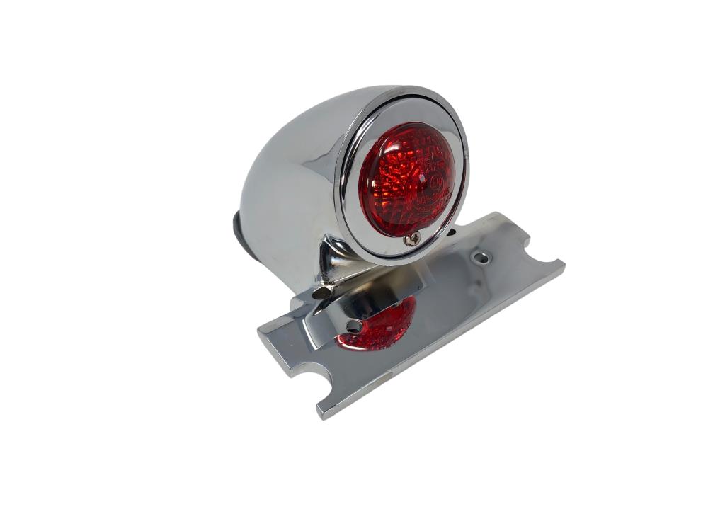 Highway Hawk Taillight "Sparto" with Tail-, Brakelight with E-Mark Chrome (1 pc.)