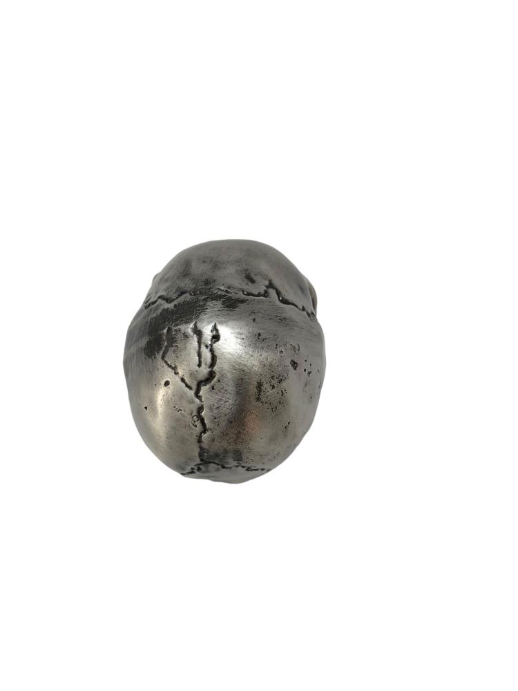 Ornamento per moto Highway Hawk/ figura "Skull" alto 5,5 cm in argento opaco