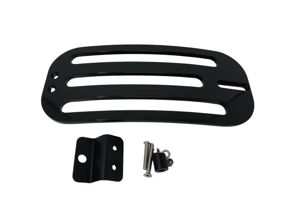Highway Hawk Solo Rack "Billet" gloss black - complete with mounting bracket for Honda VT 750 ACE C2 / RC44