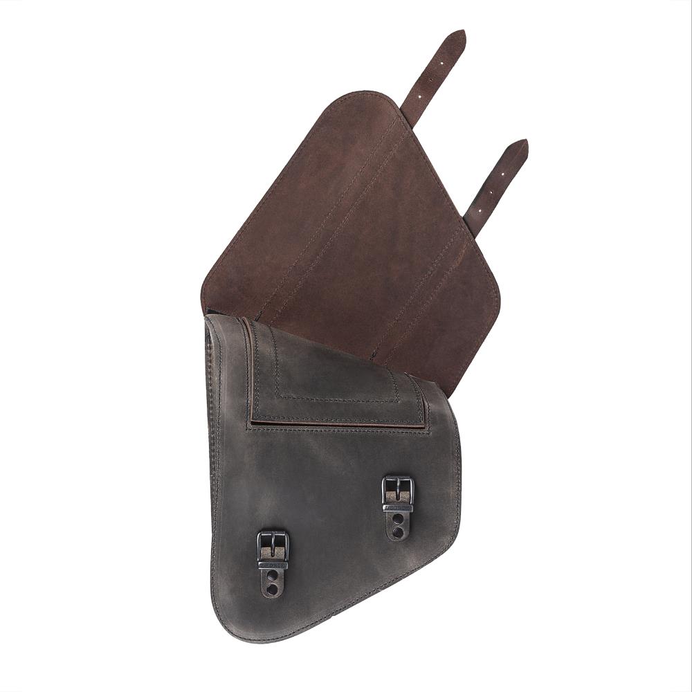 Ledrie swingarm bag "left" 1 piece leather brown W=26xD=13,5xH=35/15cm 9 liters for Harley Davidson Softail models from 2018 - UP