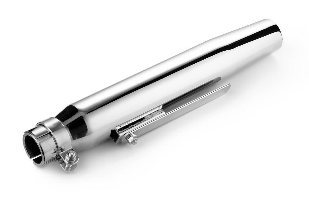 Highway Hawk Exhaust tailpipe muffler"Tapered" chrome fits d=38 mm up to d= 45 mm - length 410mm