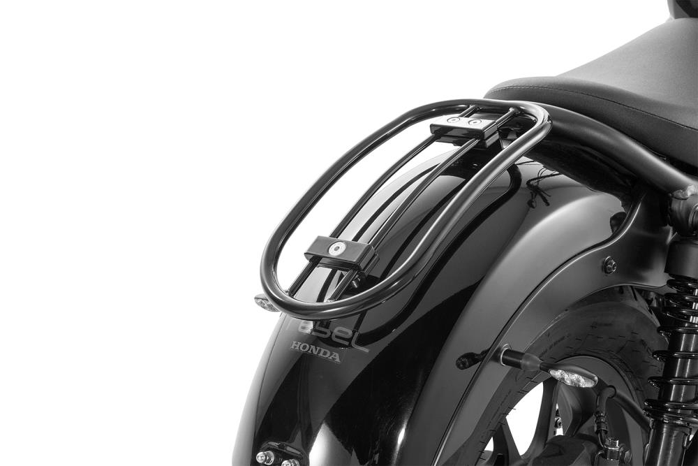Portaequipajes Highway Hawk Solo Rack "Tubular" en negro brillante - completo con soporte para Honda CMX 500 Rebel/ PC56