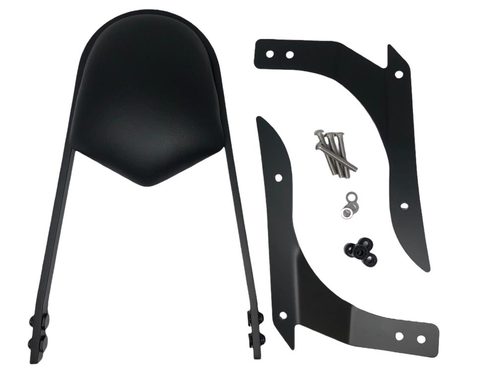 Highway Hawk Sissy Bar "Wide" for Yamaha XVS 1300 Custom - average height from fender 400 mm high in black - complete with brackets