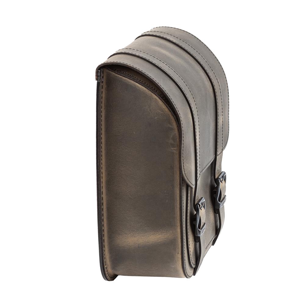 Ledrie swingarm bag "left" leather brown W=25xD=13xH=33cm 10 liters for Harley Davidson Softail till 2017 (1 piece)