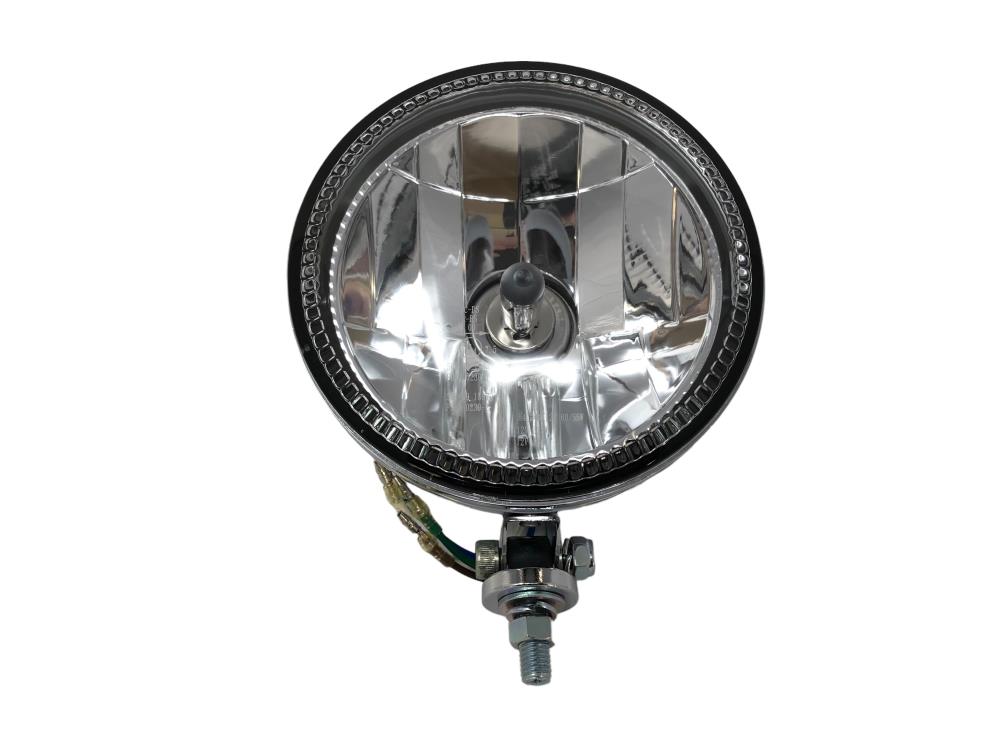 Highway Hawk main headlight with LED ring with E-Mark - 145 mm (5 3/4'') H4 12V605W 3 chrome (1 pcs.)