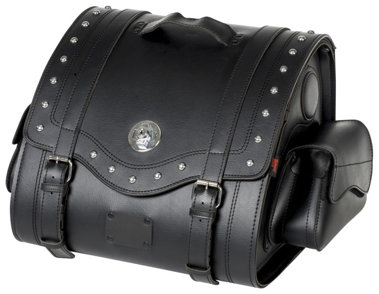 Highway Hawk Suitcase "Memphis small" (1Stück) in black imitation leather with studs H = 33cm L = 41cm D = 35cm - 47 liter