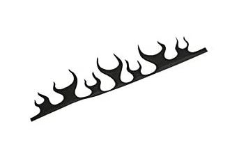 Highway Hawk Sticker "Flames" (2 pieces) black for Turn signals 20 cm long