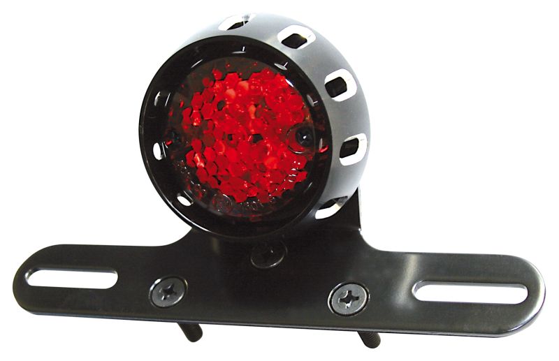 Highway Hawk LED taillight (1 piece) "MILES" including license plate holder in black with E-mark