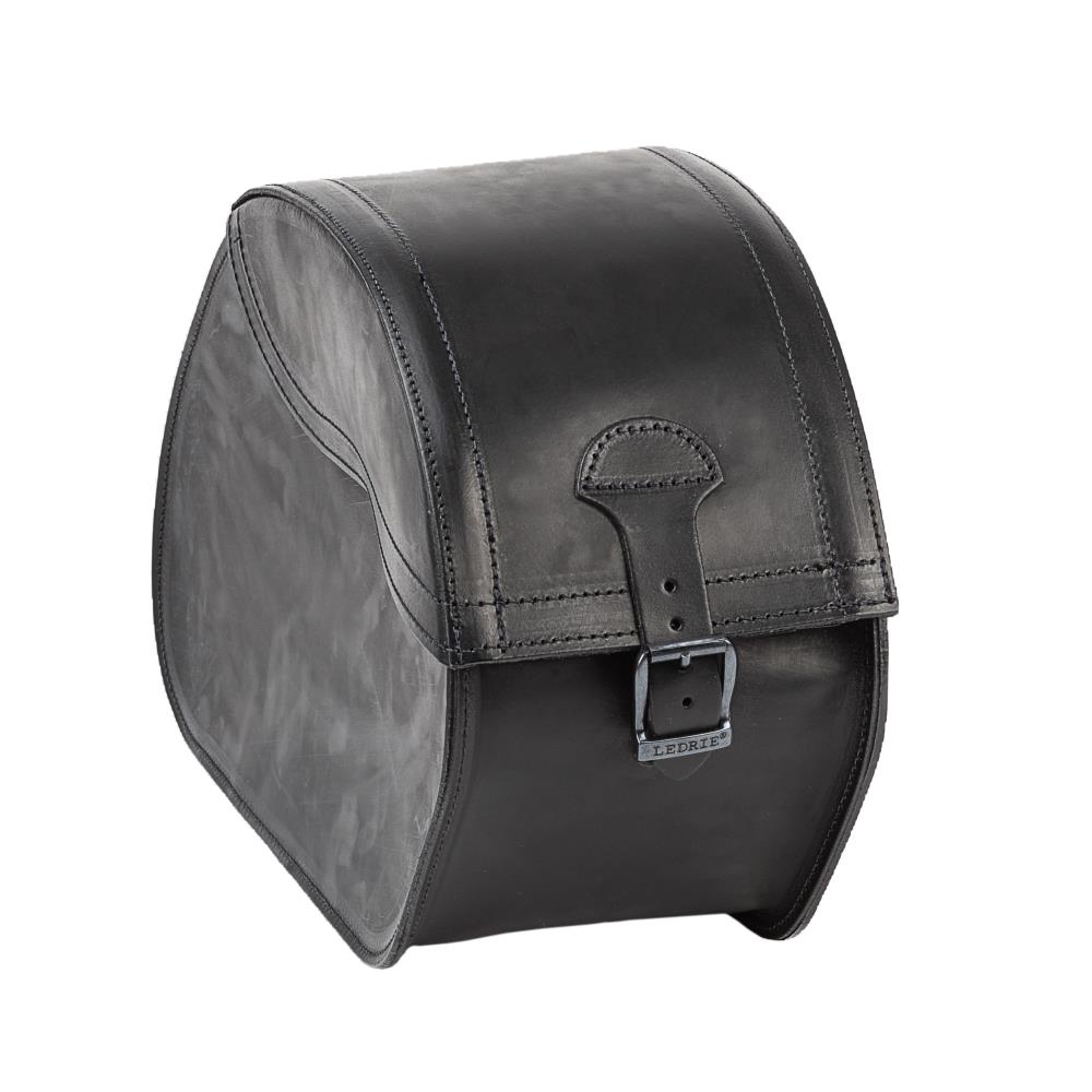 Sacoches de selle Ledrie "Rigid" en cuir noir avec boucles L = 52cm P= 18cm H= 30,5cm 18 litres (1 set)