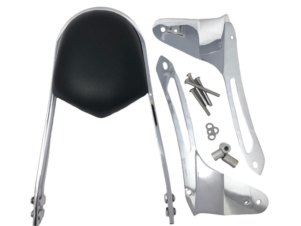 Highway Hawk Sissy Bar "Wide" for Yamaha XVS 950 A Midnight Star - average height from fender 400 mm high in chrome - complete with brackets